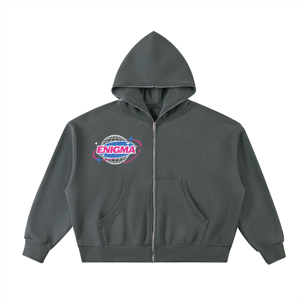 Enigma FabricFolk Full-Zip Boxy Hoodie
