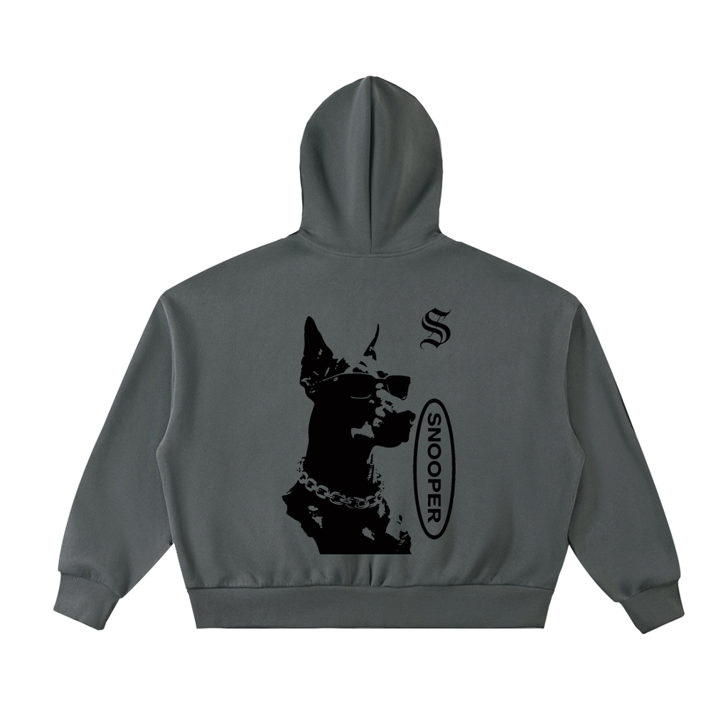 Snooper-FabricFolk Fleeced Full-Zip Boxy Hoodie