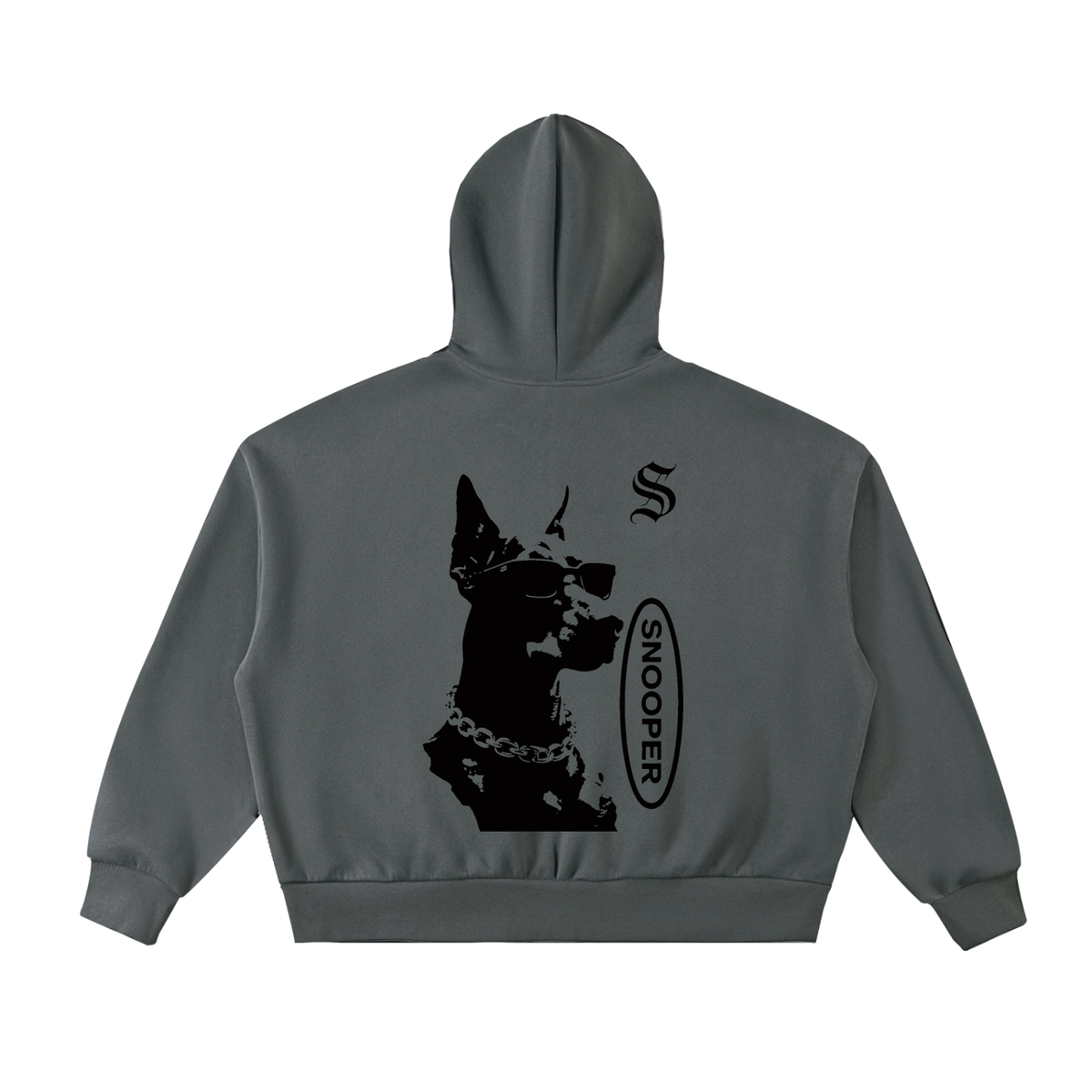 Snooper-FabricFolk Fleeced Full-Zip Boxy Hoodie