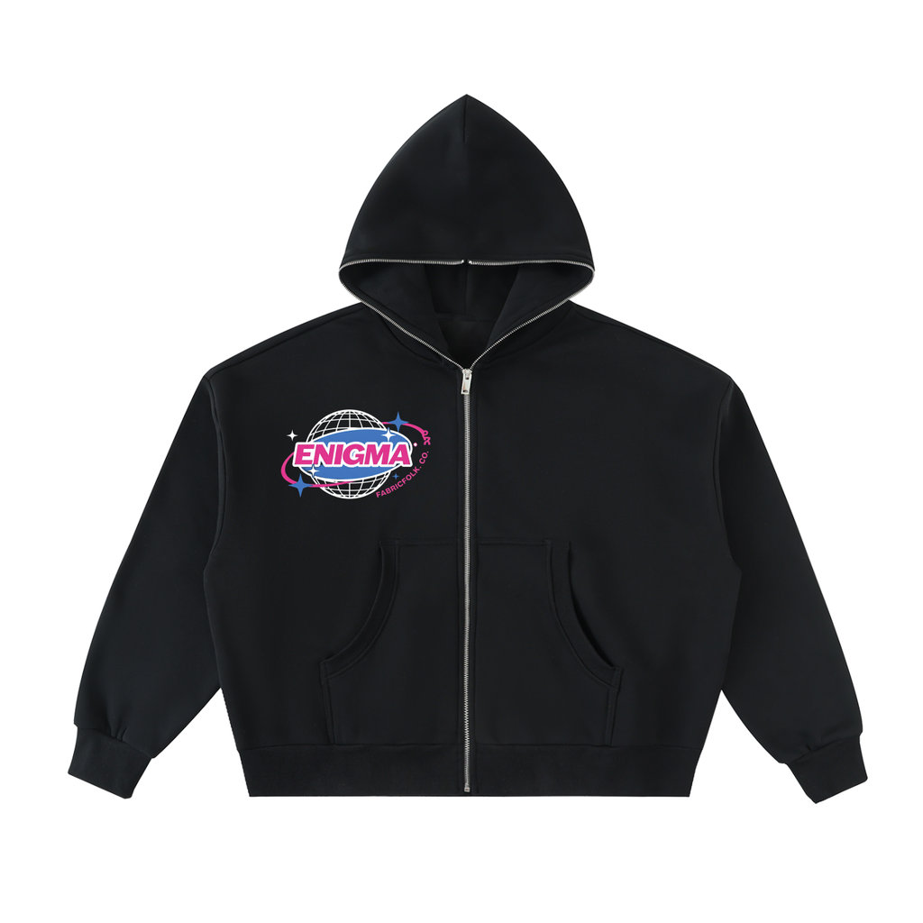 Enigma FabricFolk Full-Zip Boxy Hoodie