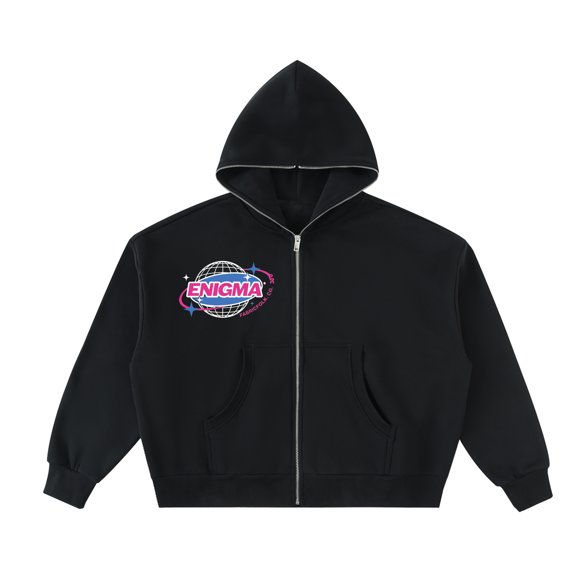 Enigma FabricFolk Full-Zip Boxy Hoodie