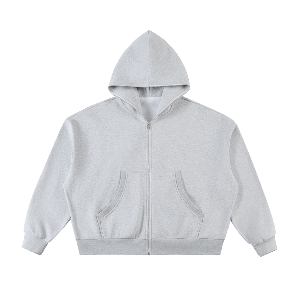 Snooper-FabricFolk Fleeced Full-Zip Boxy Hoodie