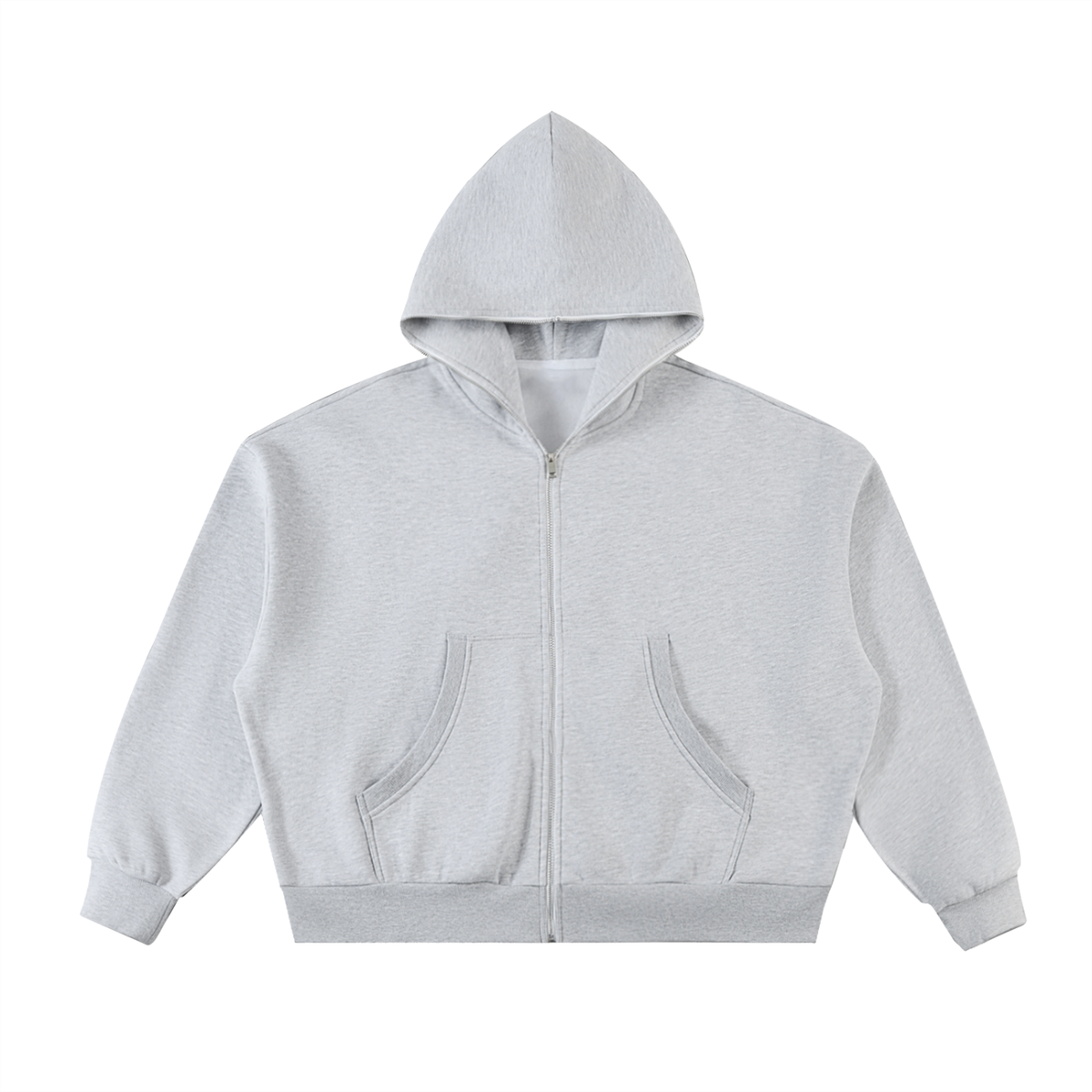 Snooper-FabricFolk Fleeced Full-Zip Boxy Hoodie