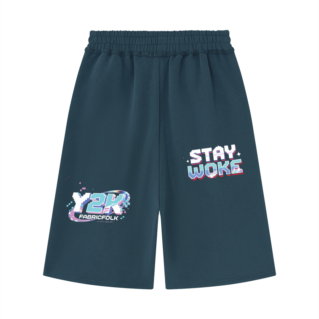 FabricFolk Raw Edge Fleece Shorts